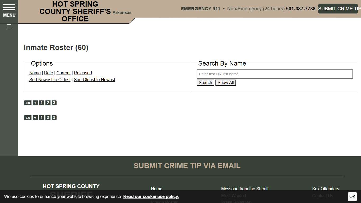 Inmate Roster Hot Spring County Sheriff's Office Sort Booking Time - Ascending Page 4
